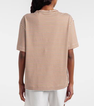 Striped oversized cotton jersey T-shirt | Brunello Cucinelli