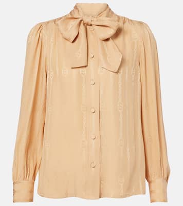 Camisa de jacquard de seda con GG | Gucci
