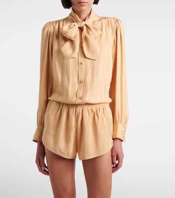 Camisa de jacquard de seda con GG | Gucci