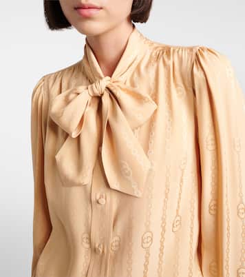 Camisa de jacquard de seda con GG | Gucci