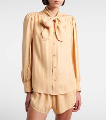 Camisa de jacquard de seda con GG | Gucci