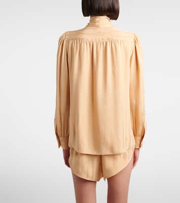 Camisa de jacquard de seda con GG | Gucci