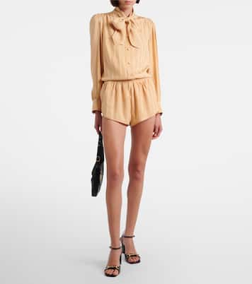 Camisa de jacquard de seda con GG | Gucci