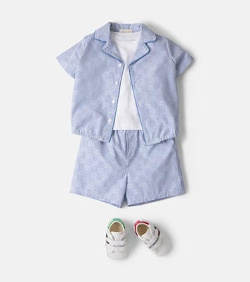 Baby GG striped cotton poplin Bermuda shorts | Gucci Kids