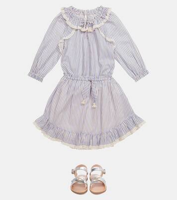 Aliane Gather Neck striped cotton blouse | Zimmermann Kids