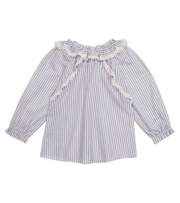 Aliane Gather Neck striped cotton blouse | Zimmermann Kids