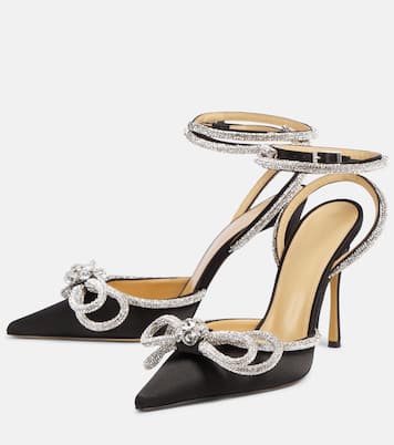 حذاء من الحرير الساتان بتزيين Double Bow | Mach & Mach