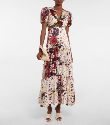 Robe longue en soie à fleurs | Rodarte