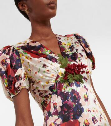 Robe longue en soie à fleurs | Rodarte