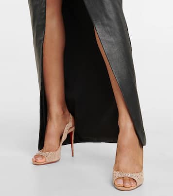 Nudes Slingback-Sandalen Degrachick aus Veloursleder | Christian Louboutin