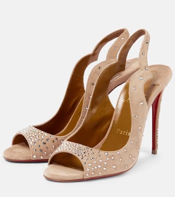 Nudes Slingback-Sandalen Degrachick aus Veloursleder | Christian Louboutin