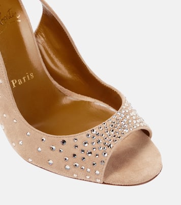 Nudes Slingback-Sandalen Degrachick aus Veloursleder | Christian Louboutin