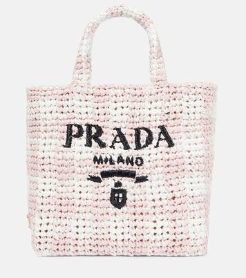 Shopper effetto rafia con logo | Prada