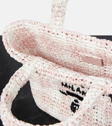 Shopper effetto rafia con logo | Prada