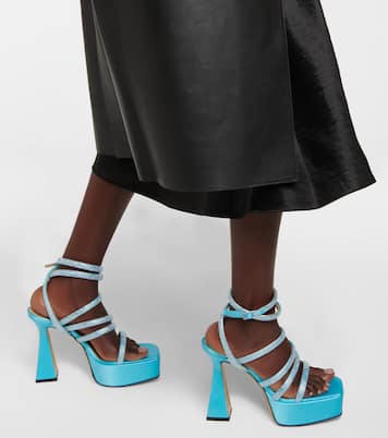 Verzierte Plateausandalen Sydney aus Satin | Mach & Mach