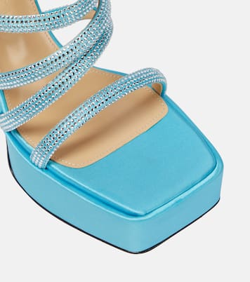 Verzierte Plateausandalen Sydney aus Satin | Mach & Mach