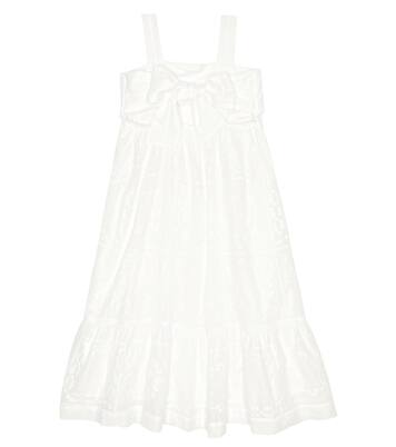 Embroidered cotton voile dress | Chloé Kids