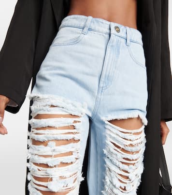 Distressed low-rise wide-leg jeans | Dion Lee