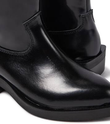 Logo patent leather cowboy boots | Moschino Kids