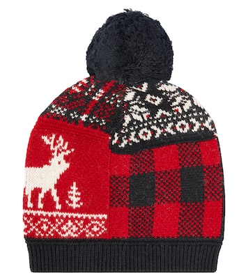 Patchwork wool and cotton-blend beanie | Polo Ralph Lauren Kids