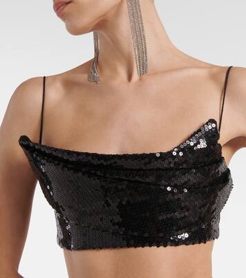 Cropped-Top mit Pailletten | Alex Perry