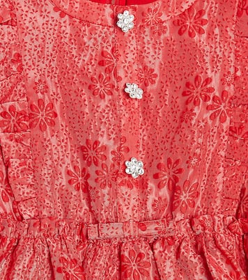 Robe en jacquard de coton à fleurs | Self-Portrait Kids