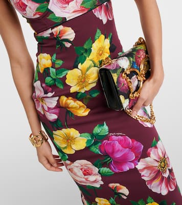 Abito midi in misto seta con stampa | Dolce&Gabbana