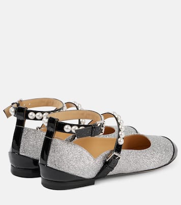 Embellished glitter Mary Jane flats | Mach & Mach