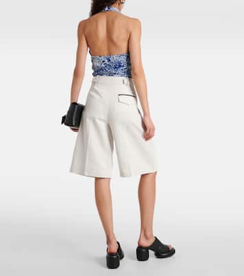 Jenny cotton and linen Bermuda shorts | Proenza Schouler