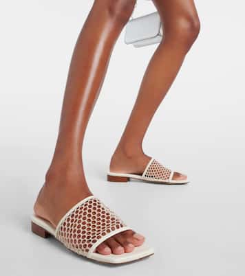 Chica leather-trimmed mesh slides | Souliers Martinez