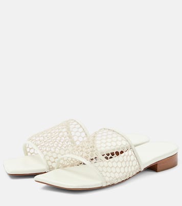 Chica leather-trimmed mesh slides | Souliers Martinez