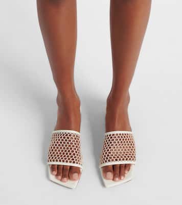Chica leather-trimmed mesh slides | Souliers Martinez