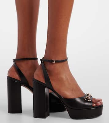 Lady Horsebit leather platform sandals | Gucci
