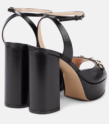 Lady Horsebit leather platform sandals | Gucci