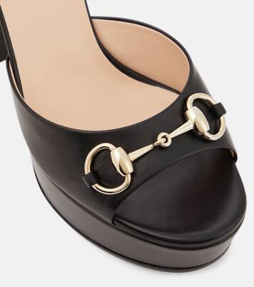 Lady Horsebit leather platform sandals | Gucci