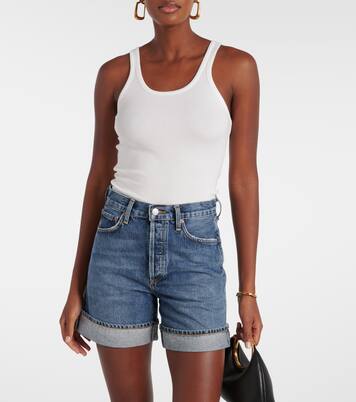 Dame high-rise denim shorts | Agolde