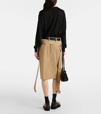 Falda tubo en sarga de algodón | Prada