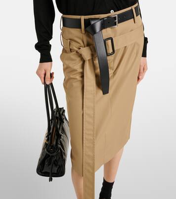 Falda tubo en sarga de algodón | Prada