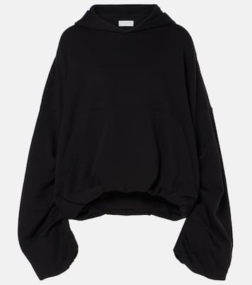 Oversized draped cotton jersey hoodie | Dries Van Noten