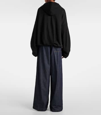 Oversized draped cotton jersey hoodie | Dries Van Noten