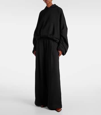 Oversized draped cotton jersey hoodie | Dries Van Noten