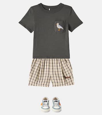 May suede-trimmed leather sneakers | Golden Goose Kids