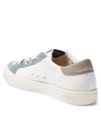 May suede-trimmed leather sneakers | Golden Goose Kids