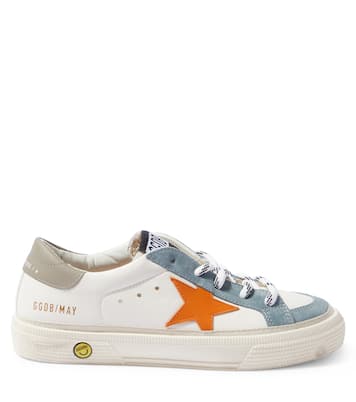 May suede-trimmed leather sneakers | Golden Goose Kids