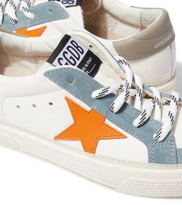 May suede-trimmed leather sneakers | Golden Goose Kids