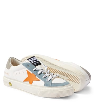 May suede-trimmed leather sneakers | Golden Goose Kids
