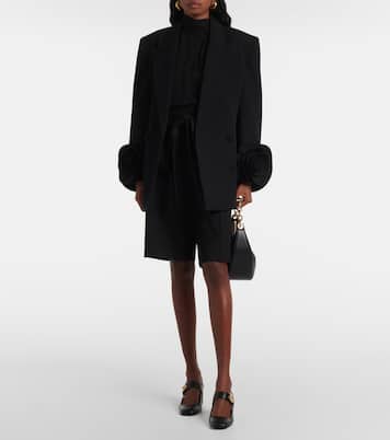 Virgin wool sablé Bermuda pants | Valentino