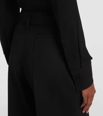 Virgin wool sablé Bermuda pants | Valentino