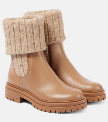 Chelsea Boots Tenney aus Leder mit Strick | Gianvito Rossi