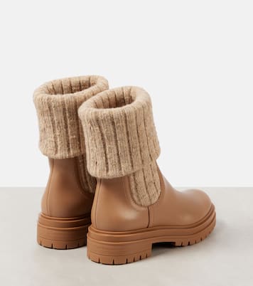 Chelsea Boots Tenney aus Leder mit Strick | Gianvito Rossi